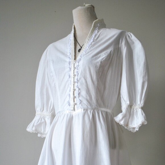 Gunne Sax White Midi Dress - Picture 3 of 8